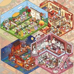 3d Stickers Cartoon Animal Miniature Landscape Scene Kawaii PET for Kids Stress Relief Stationery Scrapbooking Party Favors