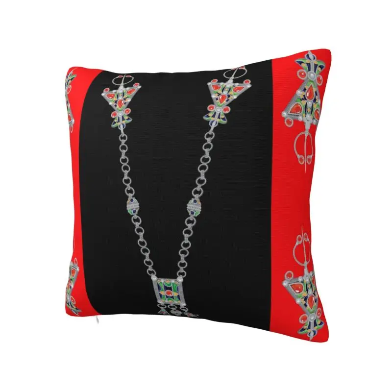 Kabyle Jewelry Cushion Cover 40x40cm Home Decorative 3D Printing Amazigh Carpet Berber Throw Pillow for Car Double Side