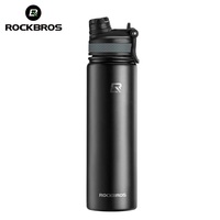 ROCKBROS 650ML Thermal Water Bottle 304 Stainless Steel Sports Water Bottle Non Slip Cold And Hot Thermo Cup Water Bottle