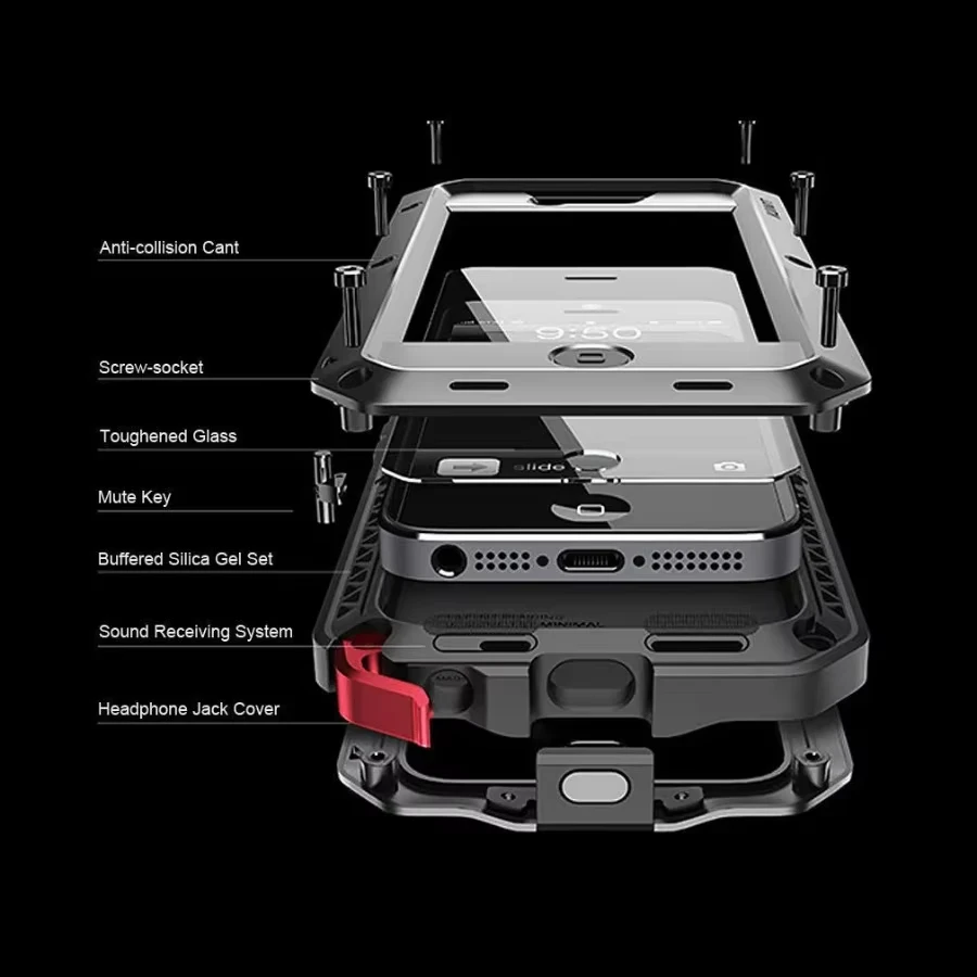 

Жесткий металлический чехол для телефона Heavy Tank Doom, противоударный бронированный чехол Gorilla Glass для iPhone 16, 15 Pro Max 14 Plus 13 12 Pro 11 XS Max