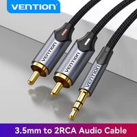 Vention RCA Cable 3.5mm to 2RCA Splitter RCA Jack 3.5 Cable RCA Audio Cable for Smartphone Amplifier Home Theater AUX Cable RCA