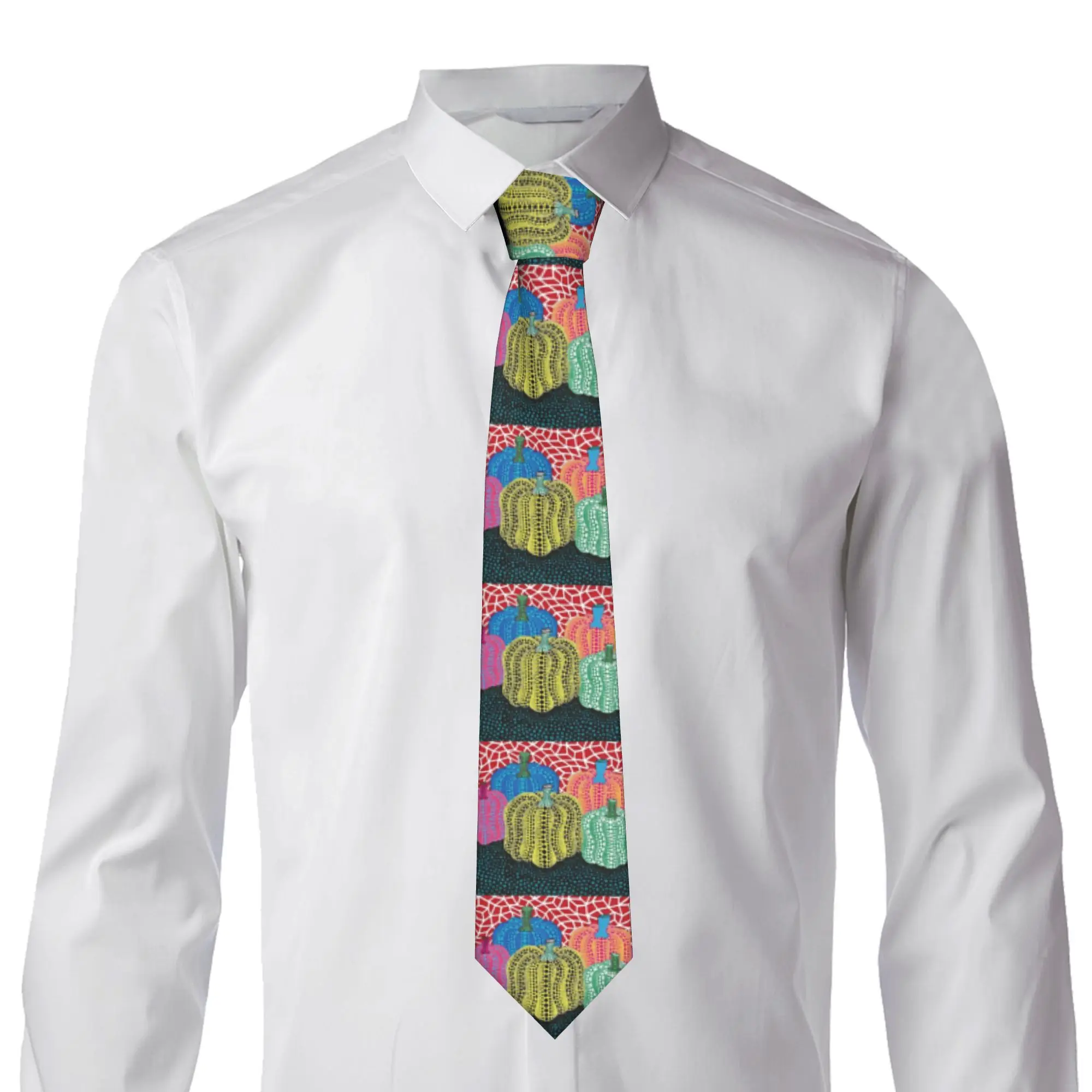 Formal Three Polkadot Pumpkin Art Neck Ties for Office Men Yayoi Kusama Necktie