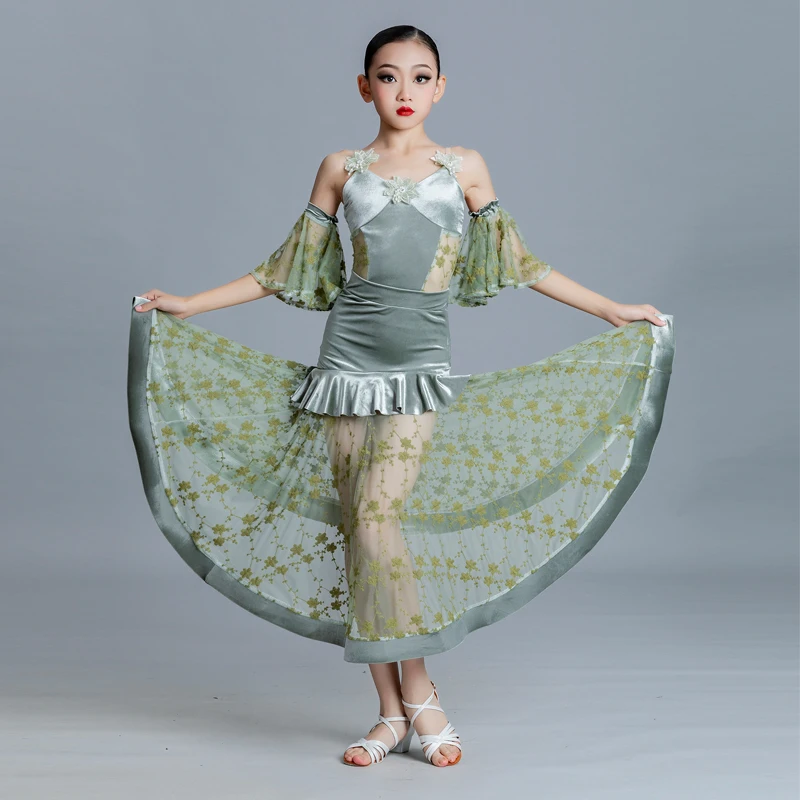 Latin Dance Dress for Ballroom Dancing Tassels Cha Cha Costume for Girl Flamengo Tango Fringe Dress Professional Dance Costume