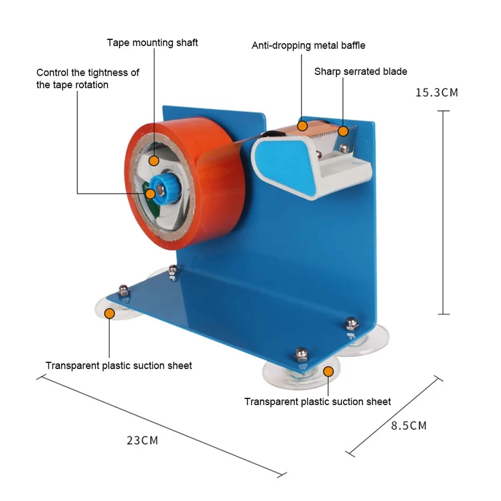 Desktop Iron Tape Cutter, Heavy-Duty Manual Packaging Tape Dispenser