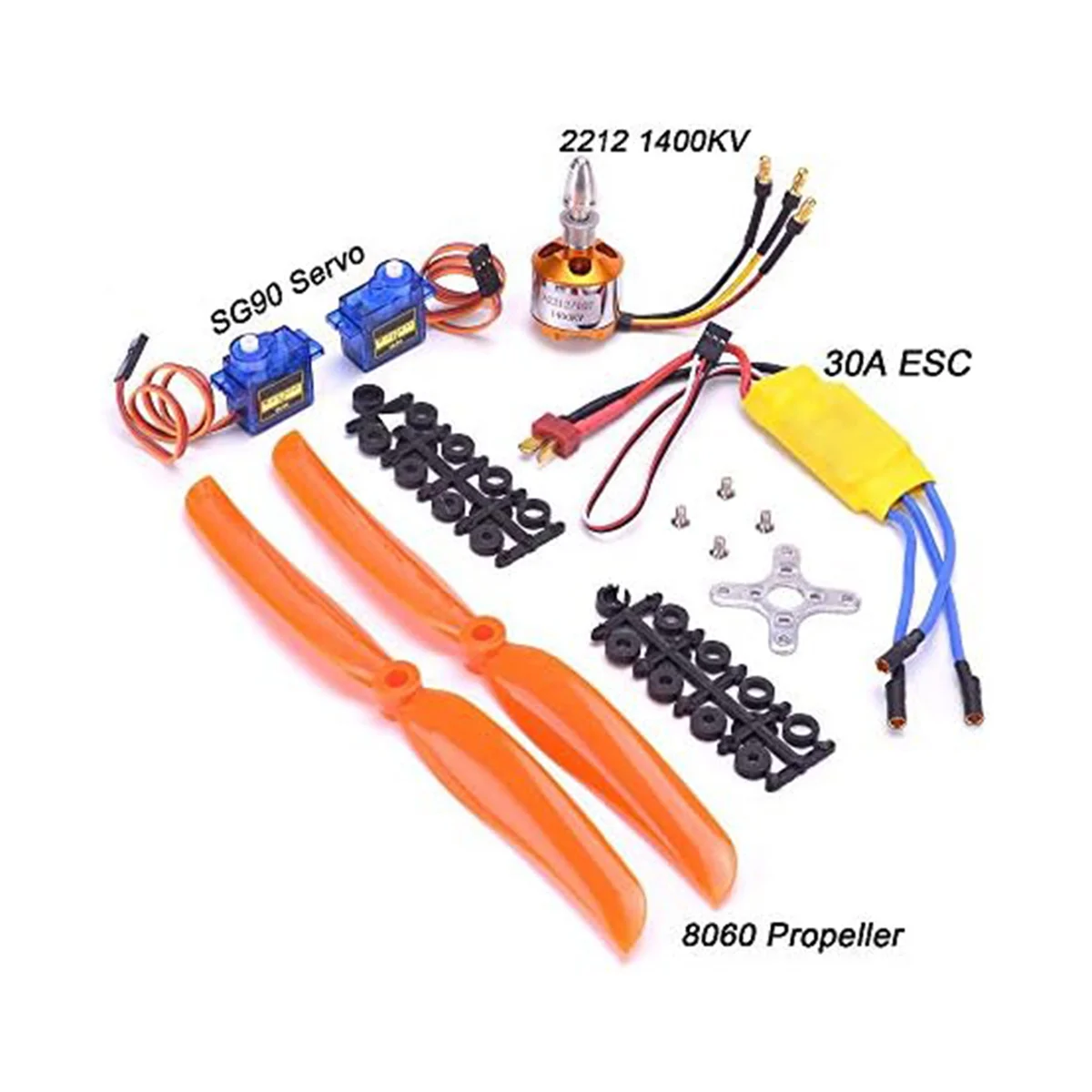 ABWG-2212 1400KV Motor+30A ESC+SG90 Servo+8060 Propeller Set for RC Plane Quadcopter Fixed Wing Plane Helicopter