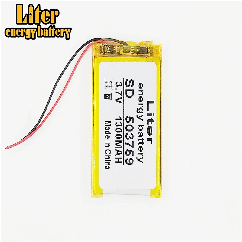 best battery brand Size 503759 3.7V 1300mah Lithium polymer Battery with Protection Board For GPS Bluetooth Digital Products Fre