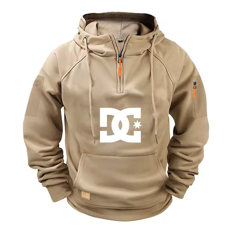 New men's fashion zippered pullover, long-sleeved sweatshirt, casual autumn sweatshirt, multi-pocket spring and autumn style - Image 12
