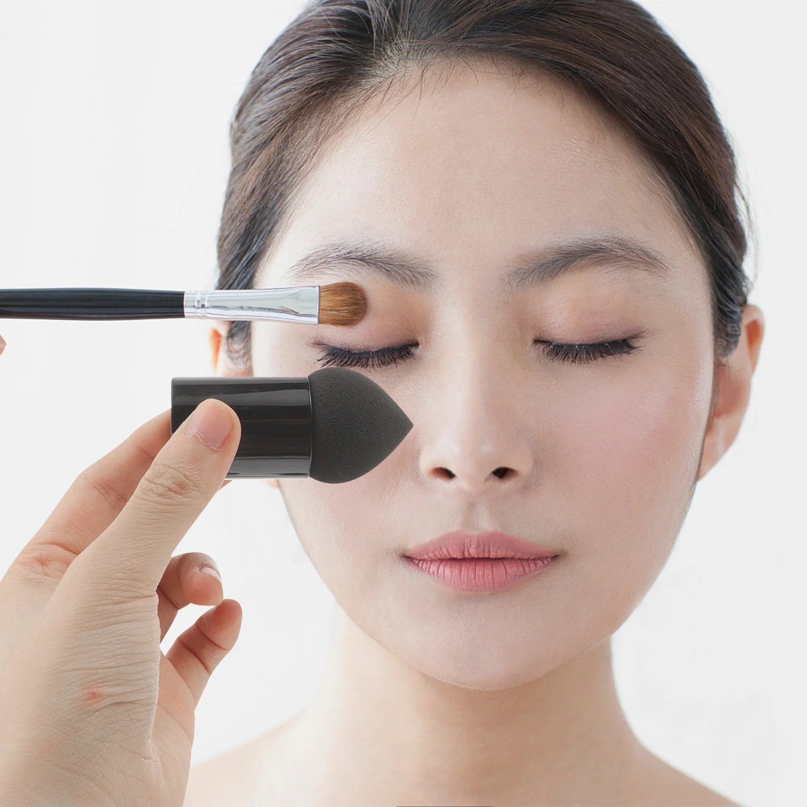 3 spugne per trucco di bellezza con manico compatto per fondotinta correttore per miscelazione strumenti triangolari per viaggi da donna