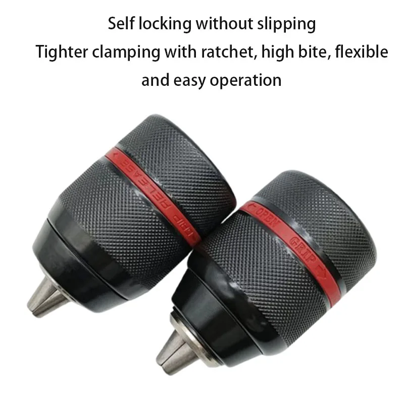Self locking drill chuck metal ratchet clamping range 13mm chuck hand drill accessories complete specifications 3/8 and 1/2