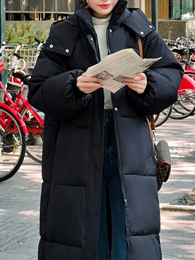 Veste d'hiver en coton pour femme, manteau Long, édition coréenne, ample et épais, à capuche, pardessus Parker chaud, nouvelle collection