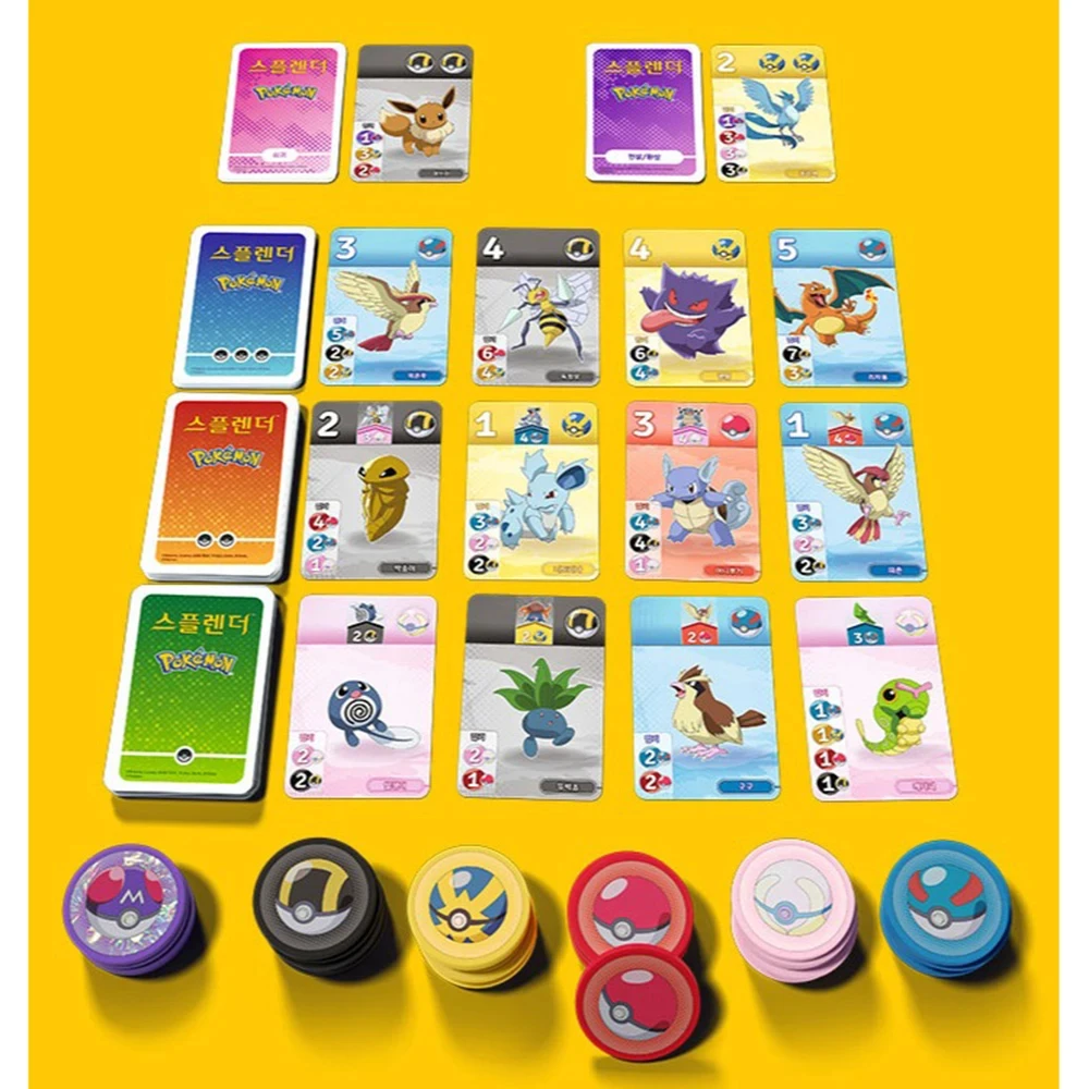 Jeu de société Pokemon Edition Splendor Duel pour enfants et adultes, jeu familial amusant, divertissement nocturne, jeu de fête, collection familiale