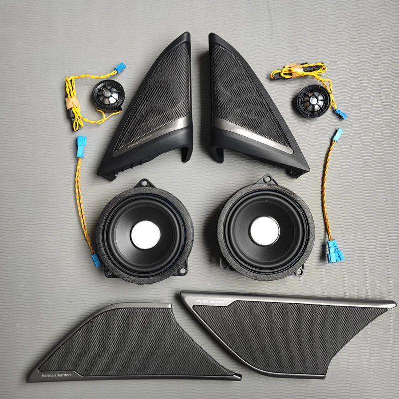 8 Pcs Speaker Upgrade Set For BMW 5 Series G30 2018-2023 Left Right Side Car Door Tweeter Speaker Cover Trim Hifi System Horn
