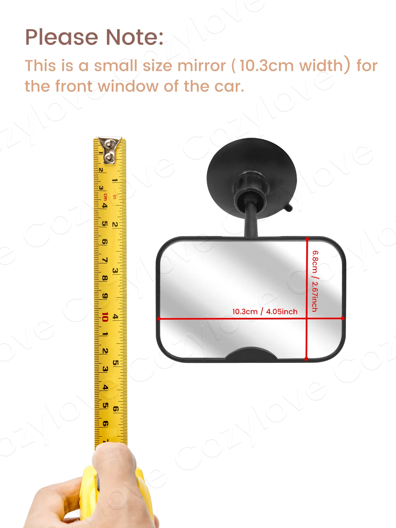 2-in-1 Black Adjustable Car Seat Mirror | 360° Rotatable Shatterproof Suction Cup for Rear-Facing Kids Monitoring