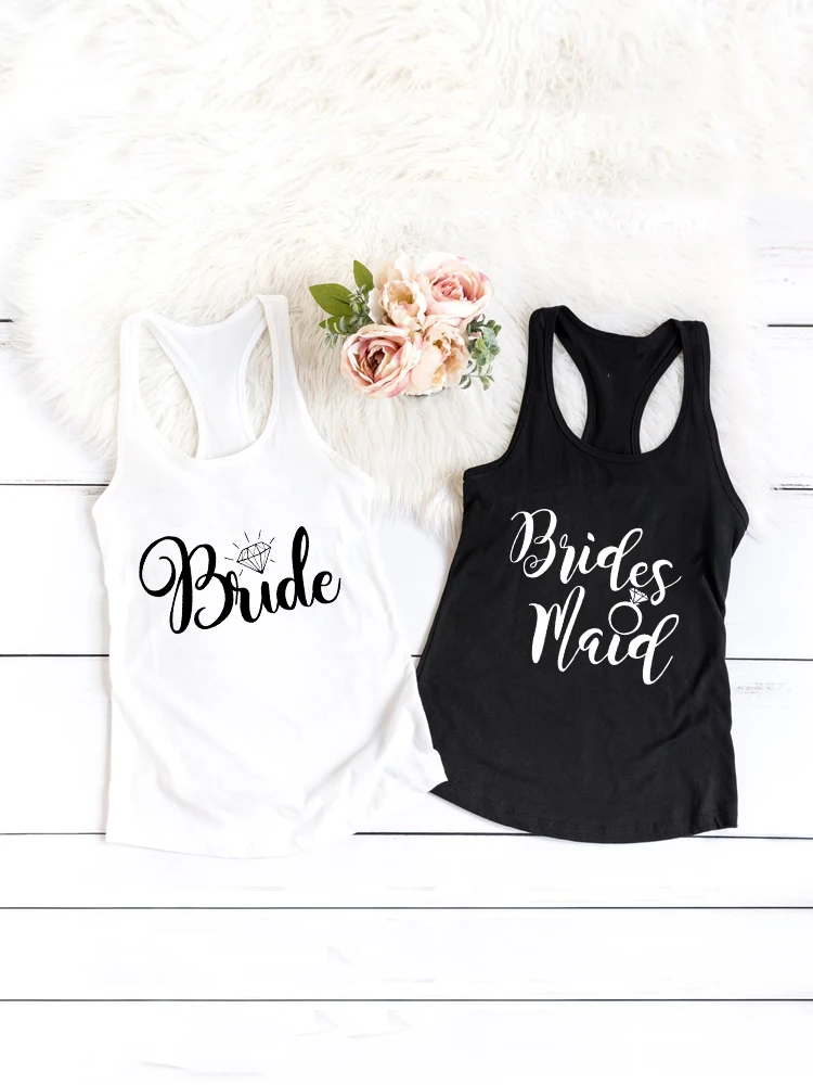 

Bachelorette Party Tanks Bride Brides Maid Tops Bridesmaid Proposal Gifts Wedding Shirt Bridal Party Tanks Bridal Shower Outfit