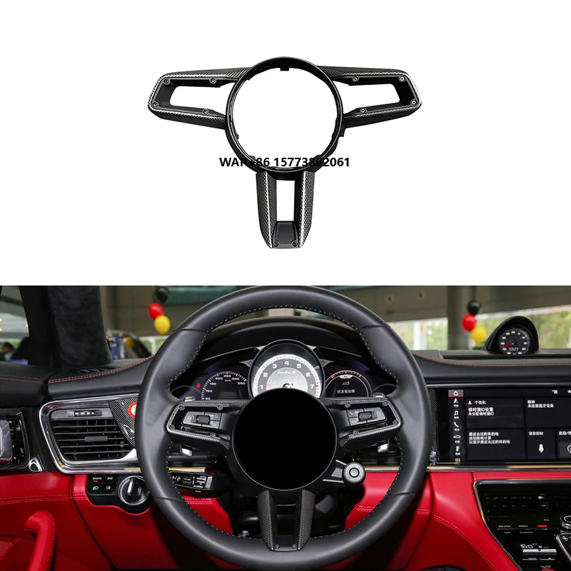 

Carbon Fiber Steering Wheel Trim Accessory Car Accessories for PAG Panamera Cayenne Macan 992 911 971