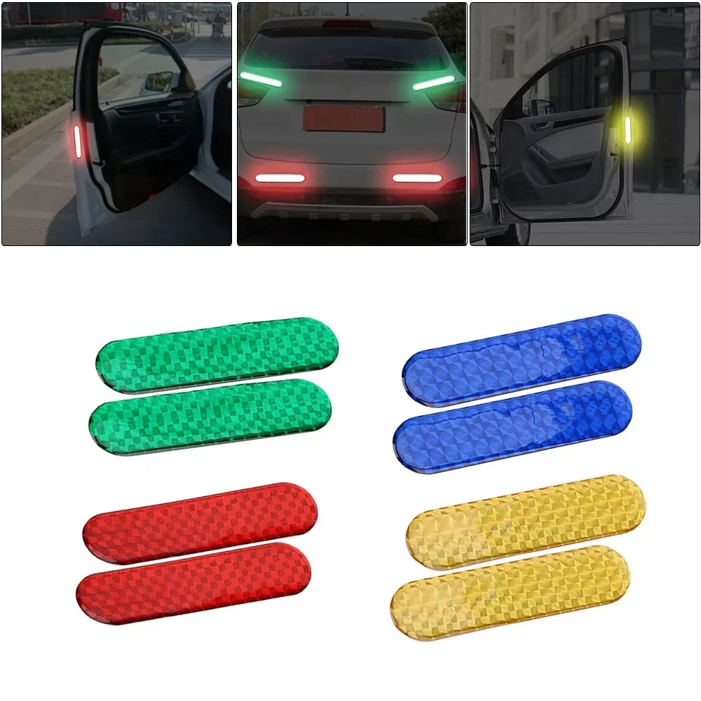 4 Colors Sign Night Lamp Alarm Car Reflective Strips Door Bumper Front And Rear Sticker Safety Mark Anti-collision Warning Tape