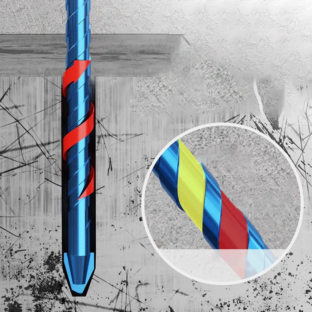 4Pc 1/4'' Hex Shank Drill Bit Eccentric Drill Precision Drilling 6-12mm Glass Tile Ceramic Punching Rock Slab Triangle Drill Bit