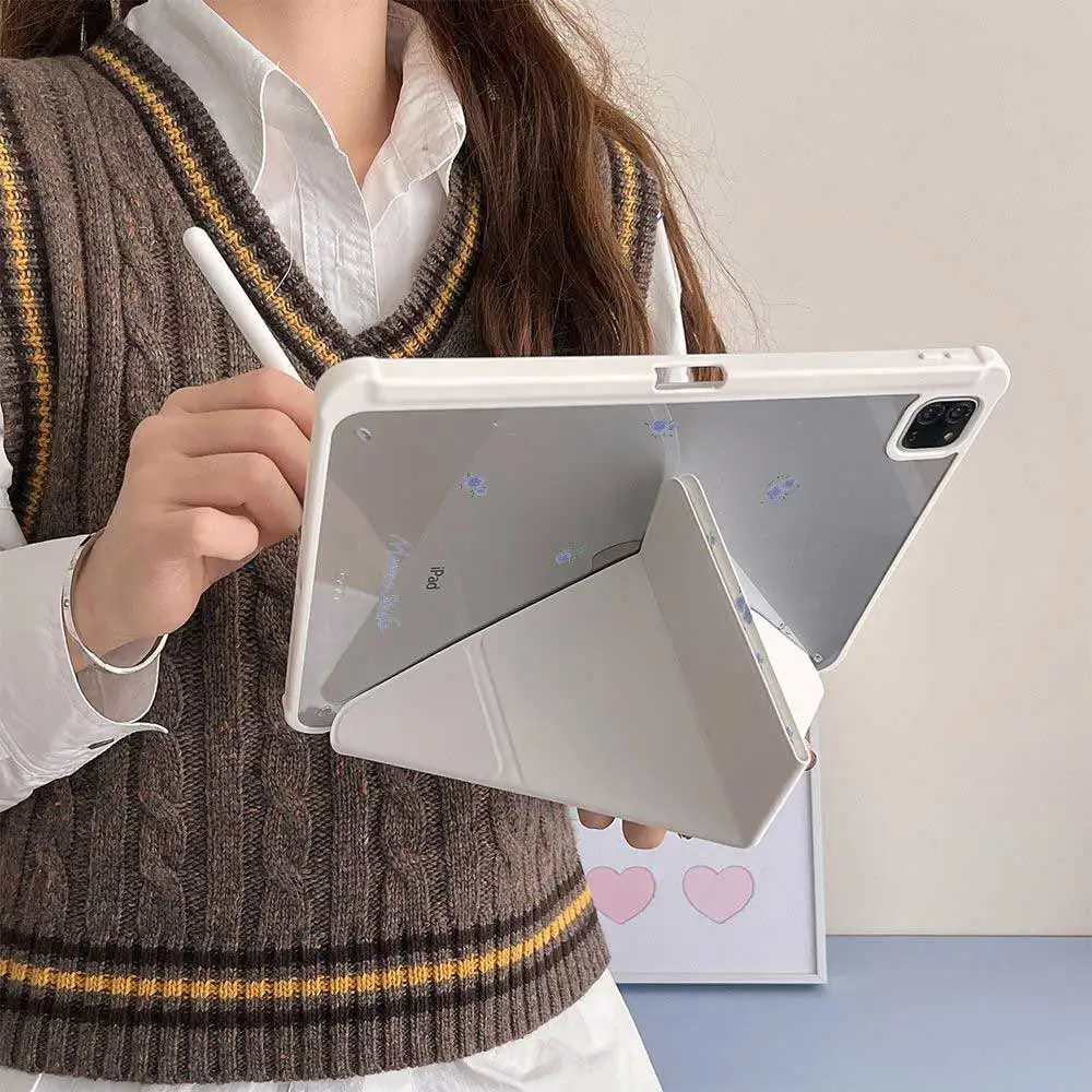 3 Fold Flower Magnetic Table Case For ipad Mini7 6 iPad 11 10 6 5 Pro11 12.9 13 M2 M4  Air 11 13 5 4 9.7inch for 10th A16 Cover