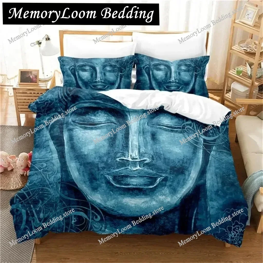 3D Print Buddha Statue Bedding Set Boys Girls Twin Queen King Size Duvet Cover Pillowcase Bed boys Adult Home Textileextile