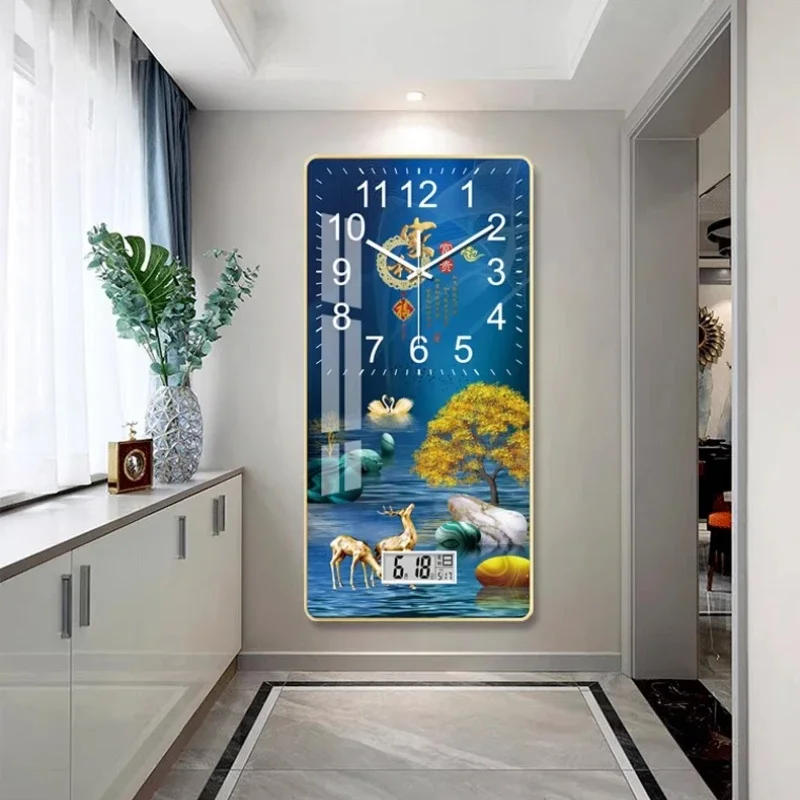 

Настенные часы с LCD-дисплеем, декоративные, для гостиной, спальни, офиса, роскошное украшение, большие современные настенные часы.