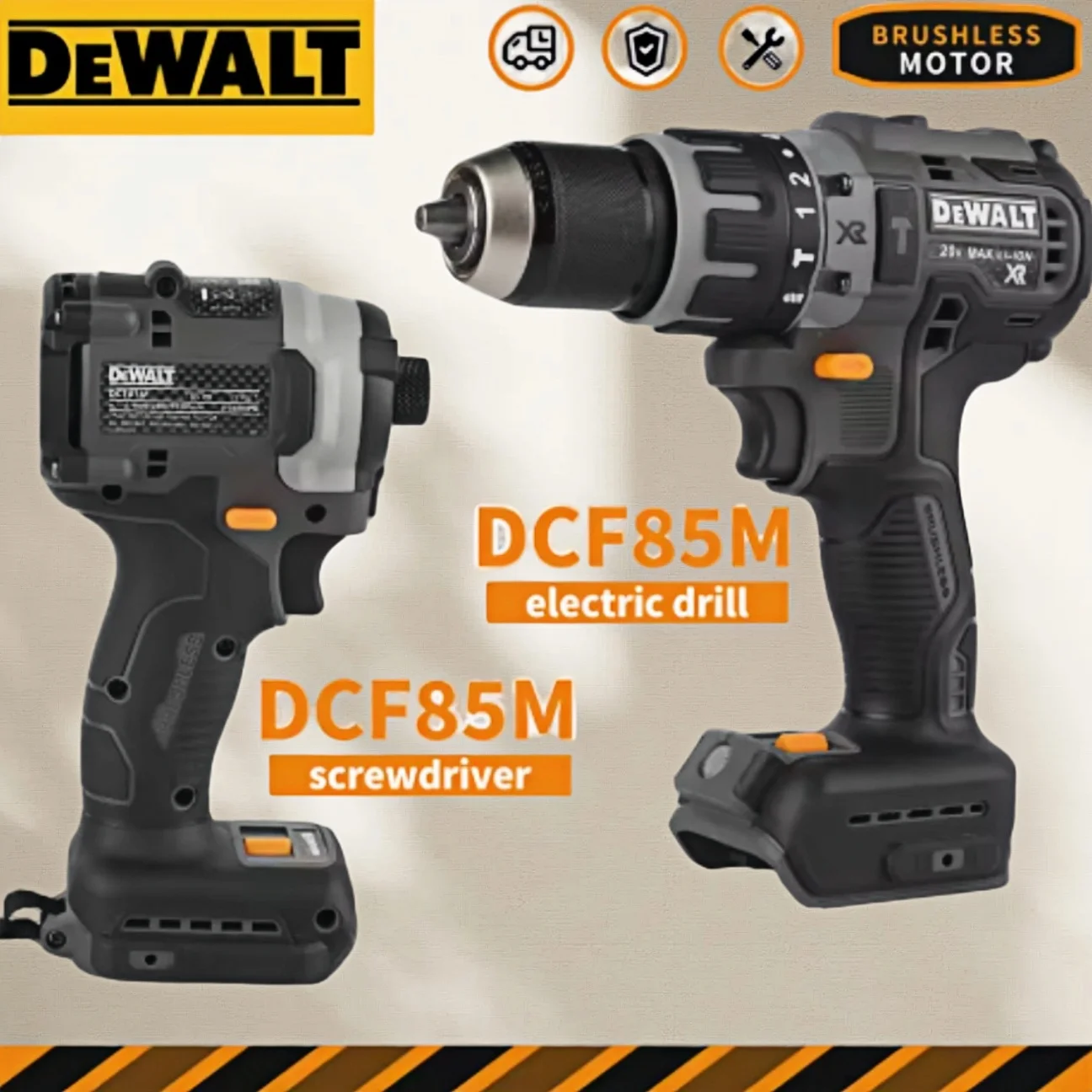 

Dewei DCF85M 20V Brushless Drill And Impact Screwdriver 205Nm Torque 0-3250rpm 13mm Chuck Power Tool for Home Improvement
