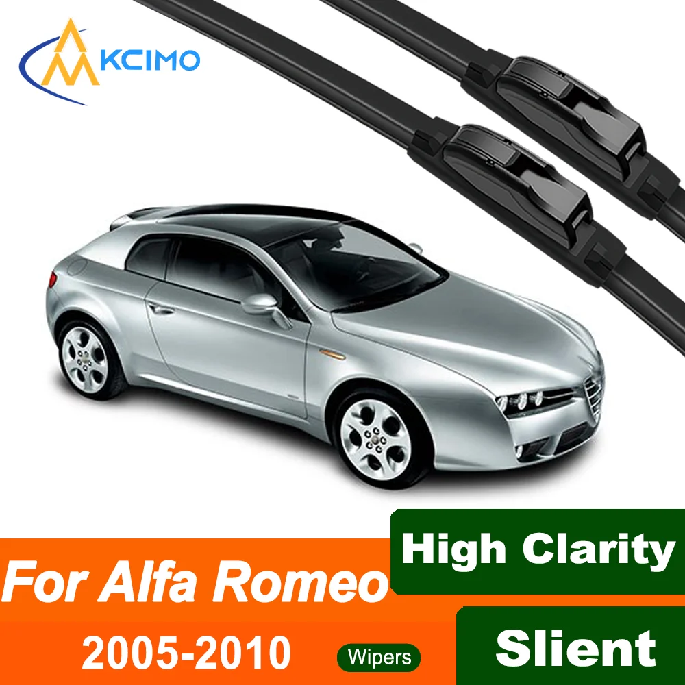 

Silent Front Wiper Blades Set for Alfa Romeo Brera Spider 939 2005-2010 2006 Auto Windscreen Windshield Window Wiper Accessories