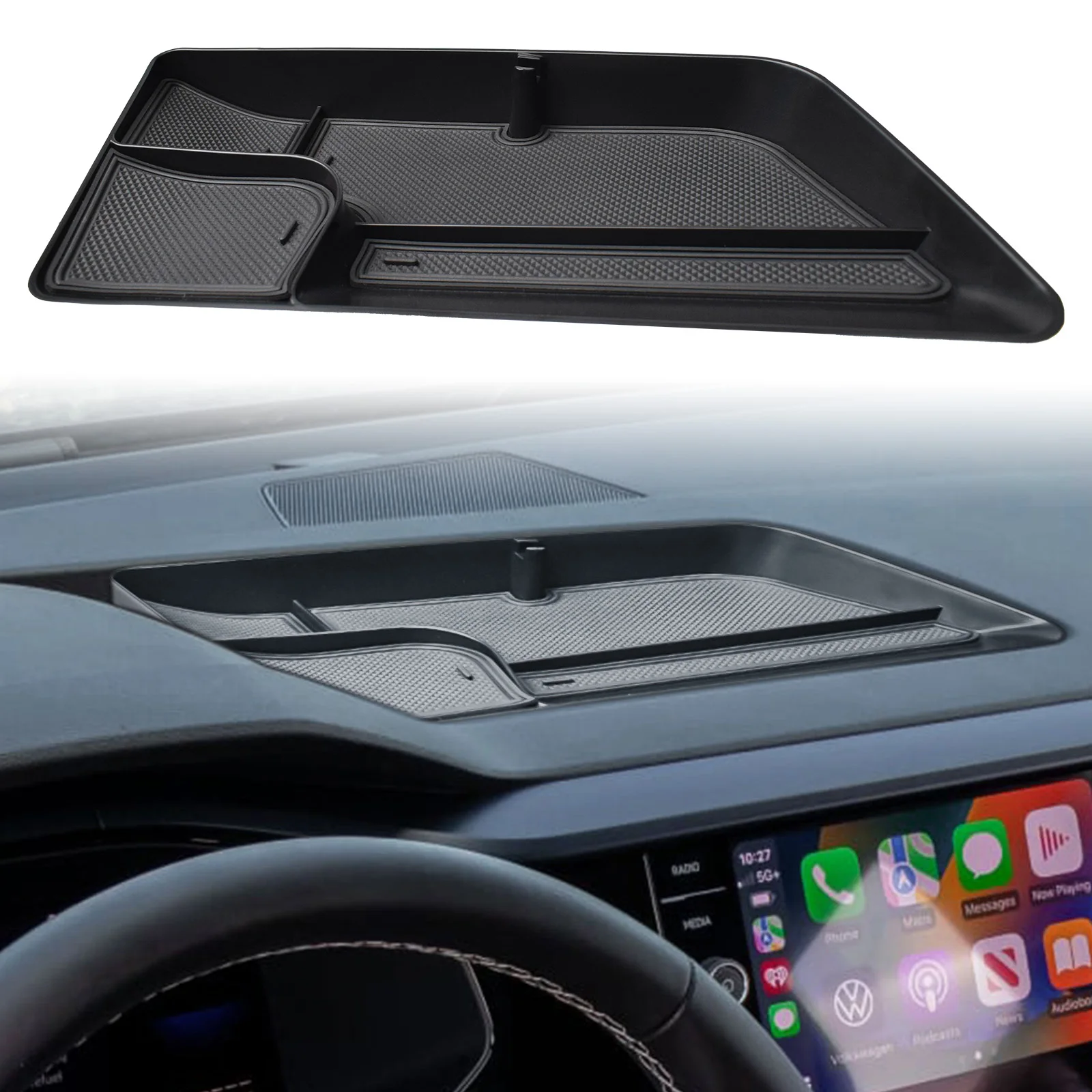 

For Volkswagen Taos 2022 2023 2024 Dashboard Storage Organizer Center Console Storage Dash Board Behind Screen Box Accessories