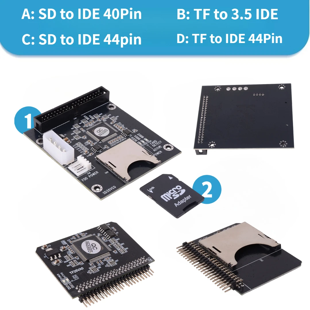 SD To 2.5 IDE 44PIN Industrial Mobile SSD Embedded Storage SDHC/SDXC TF to IDE 2.5” 3.5“ SD Memory Card to IDE Hard Disk Adapter