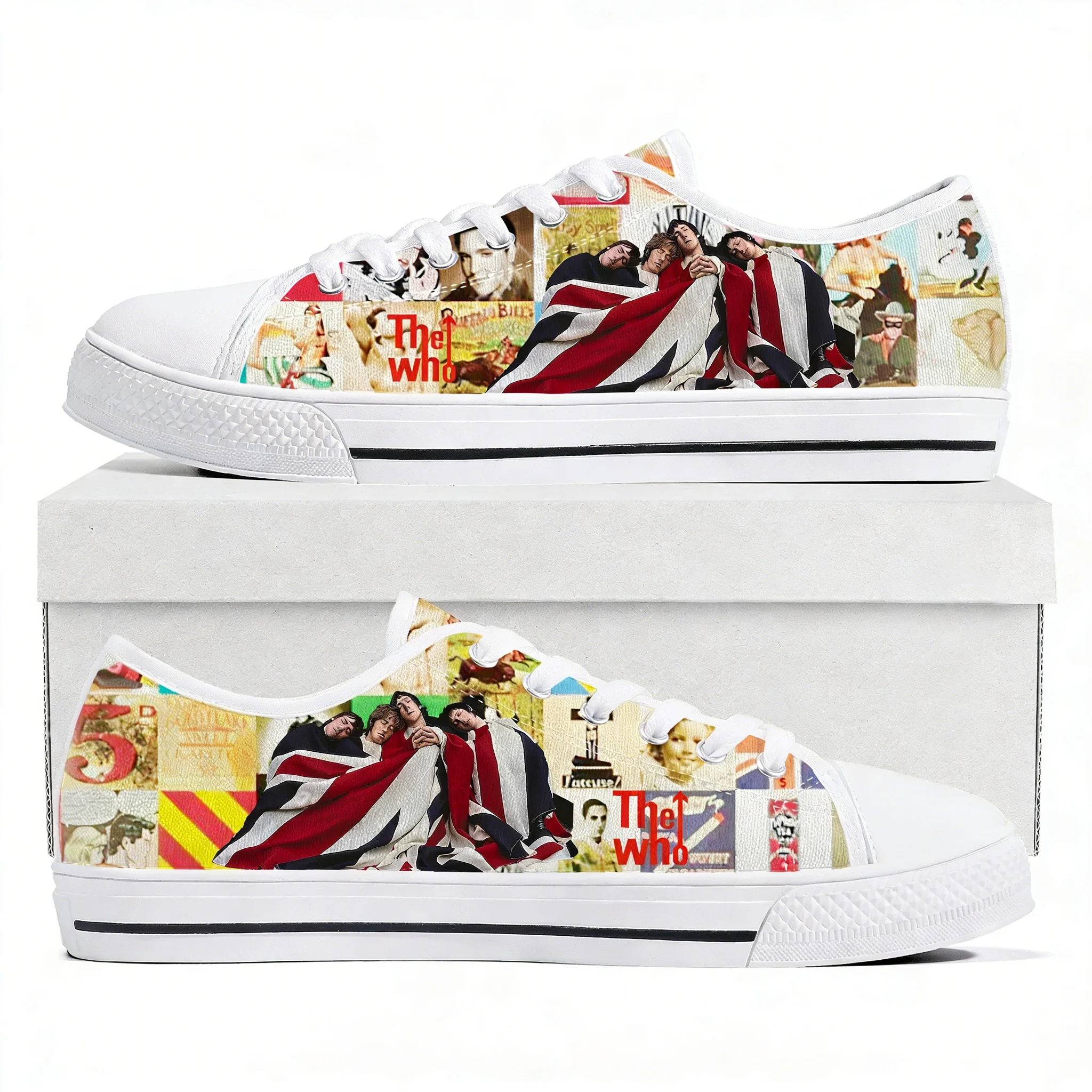The Who-zapatillas bajas de alta calidad para hombre y mujer, zapatillas de lona para adolescentes, calzado informal, patrones personalizados, zapatos personalizados