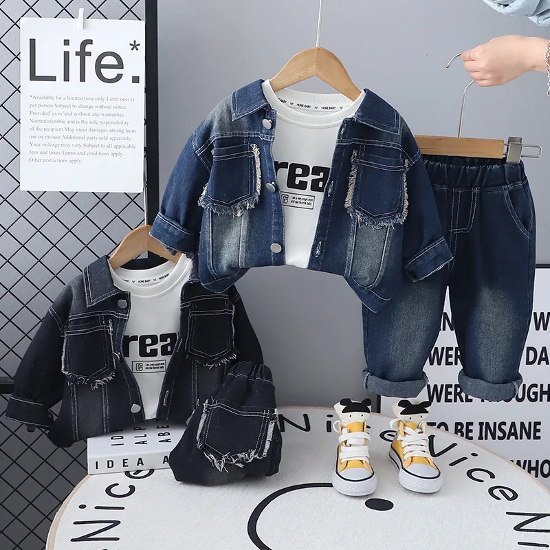 

Children's Sets New Boys Spring 3-Piece Set Gradient Color Fashion Outfit Trendy Kids Clothes for Toddlers Stylish