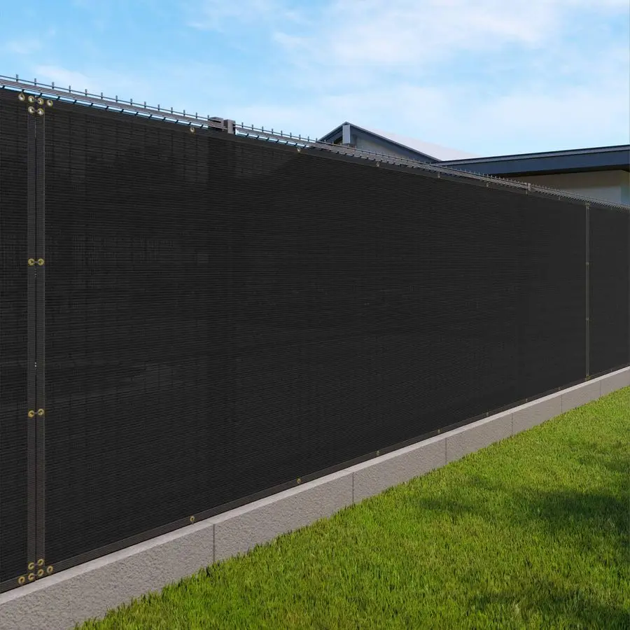 

6x50 Privacy Fence Screen Heavy Duty Windscreen Fencing Mesh Fabric Shade Net Cover for Outdoor Wall Garden Yard Pool Deck Black