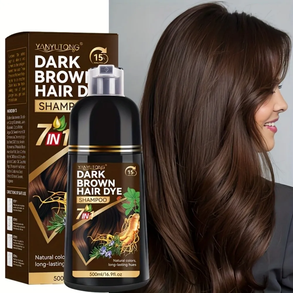 

Универсальный шампунь-краска для волос 7-в-1 для взрослых, пена для окрашивания волос, краска для волос на растительной основе, легкое нанесение, покрытие седых волос