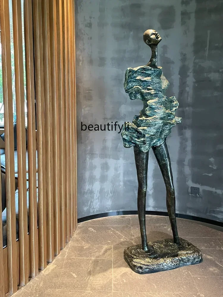 

Abstract Art Figure Wind Girl Floor-Standing Decorations Sculpture Hotel FRP Ornaments