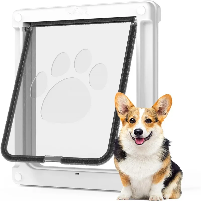 Dog Gate for In House Dog Door Gate Pet Gate Barrier Allow Pets To Come Go Freely Simple Locking Way Durable Single Flap System