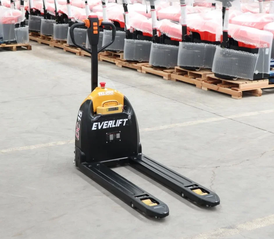 New Style 1.5t 1.8t 2.0t 3300lbs Full Electric Pallet Truck ELEP-15A lithium battery power pallet jack Everlift Brand