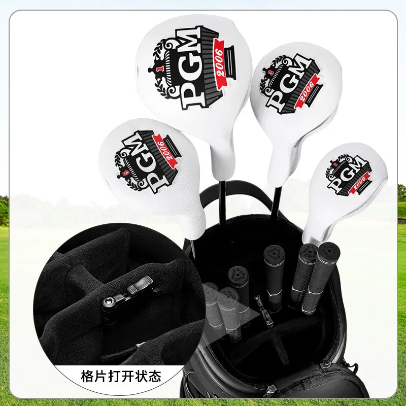 PGM Golf Bag Hard Shell Telescopic 4 Wheels Push Cart Air Travel Soft Leather Golf Club Case for Men Women