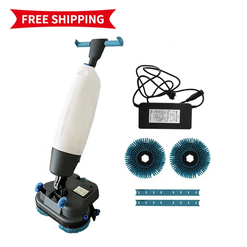 Mini Standing Industrial Double Disc Hard Handheld Commercial Floor Cleaning Machine Scrubber For Home