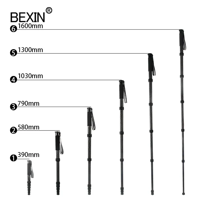 BEXIN P306A Professional Aluminum alloy Portable Travel Monopod Bracket Can Stand for Digital DSLR Camera