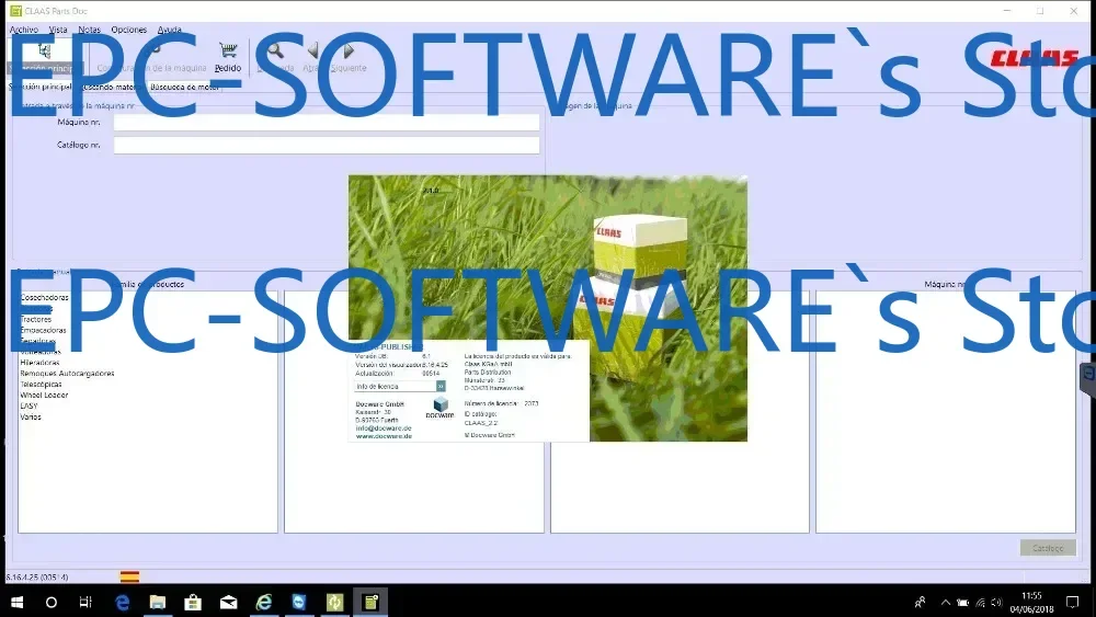 

EPC-SOFTWARE для Claas Parts Doc Agricultural V2.2 Parts Catalog Обновленный 886 [06.2025] Конфигурация машины Fix