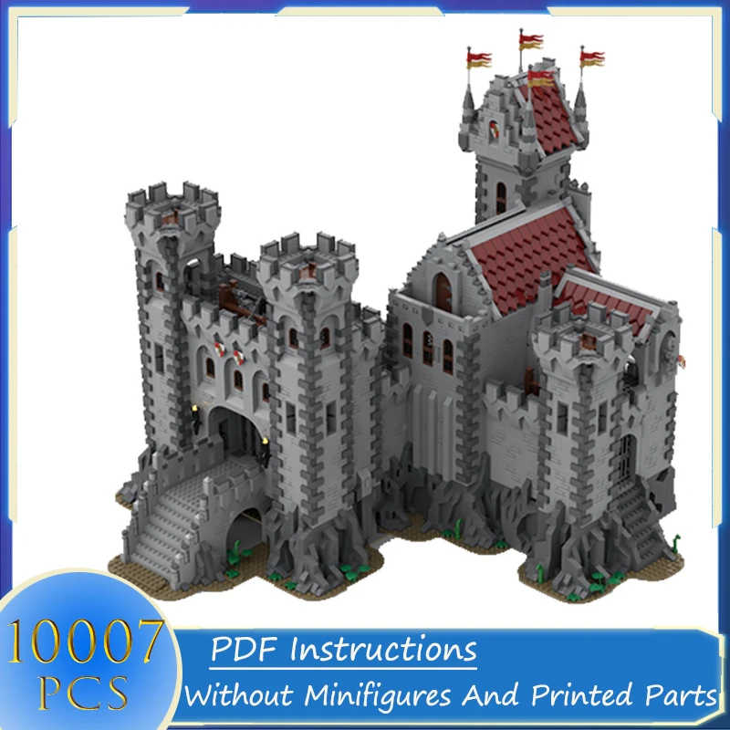 Street View Medieval Red Lion Castle Building Blocks DIY Creative Ideas  Construction Bricks Toys for  Holiday Gifts