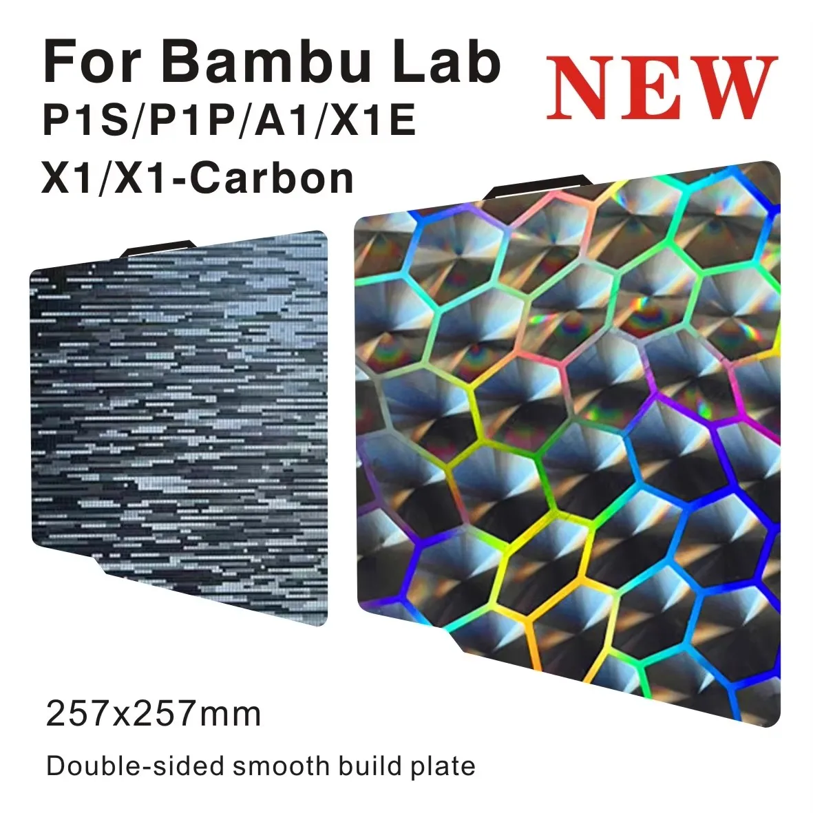 

3D 257x257 мм встроенная пластина PEHM для Bambu Lab A1/X1C/X1/X1E/P1P/P1S гладкая пружинная стальная пластина для печати для 3D-принтера Bambu Labs