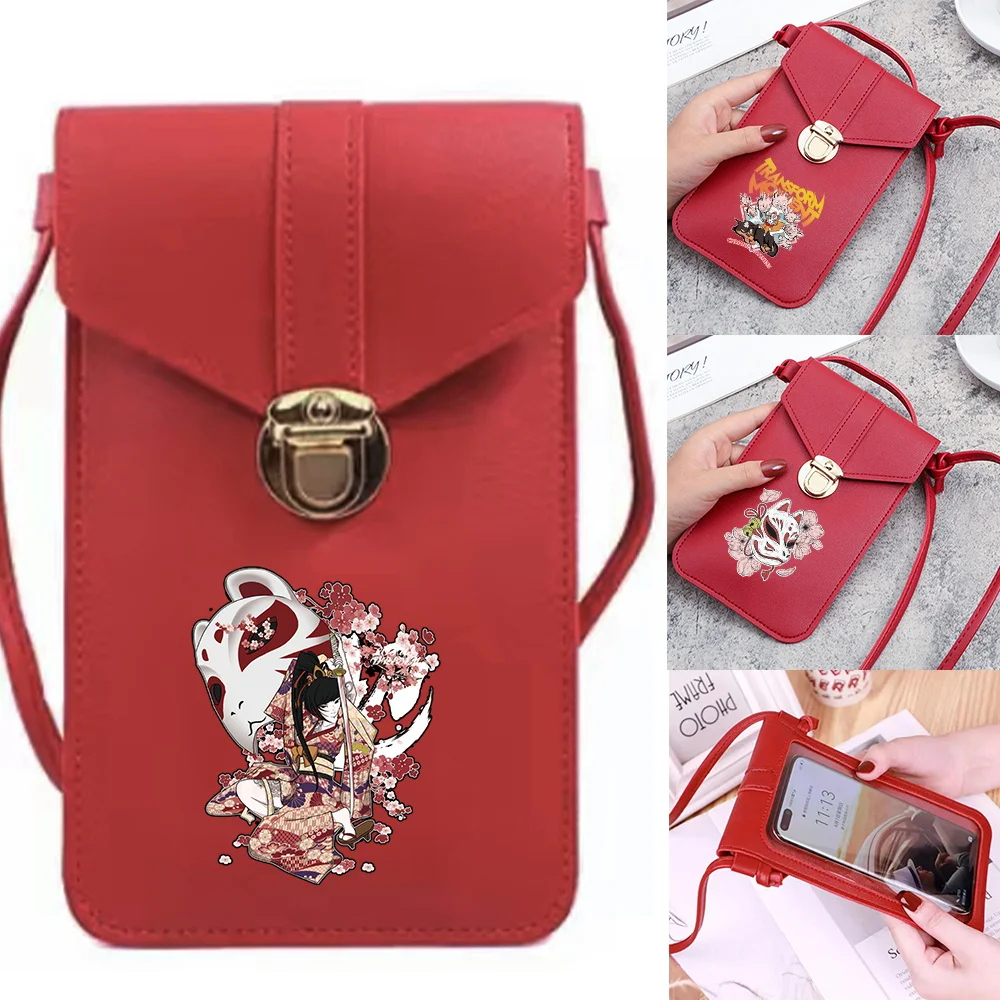 

Mobile Phone Bag Shoulder Bag Mask Printing Series Small Crossbody Bags for Travel Purse New Women Cell Phone Pack