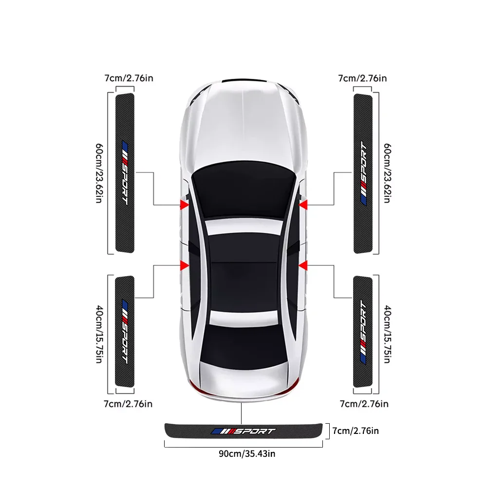 Sport Carbon Faser Auto Tür Sill Schwelle Stamm Stoßstange Schutz Aufkleber Für Peugeot 107 207 206 307 308 407 607 3008 5008 GT – Detail 4