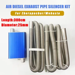 120/200/300cm Car Air Diesel Parking Heater Stainless Steel Exhaust Pipe Tube 24mm Muffler Silencer Kit for Webasto Eberspacher