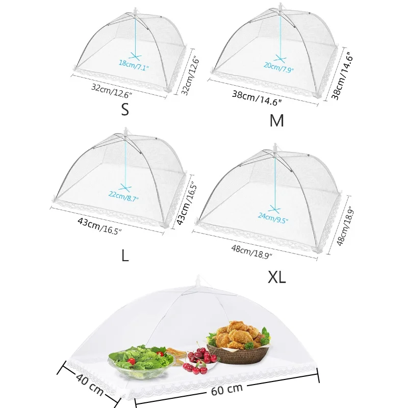 1PC Food Cover Mesh Folding Washable Flies Tables Cover Insect Proof Protective Dish Covers Home Kitchen Storage Accessary