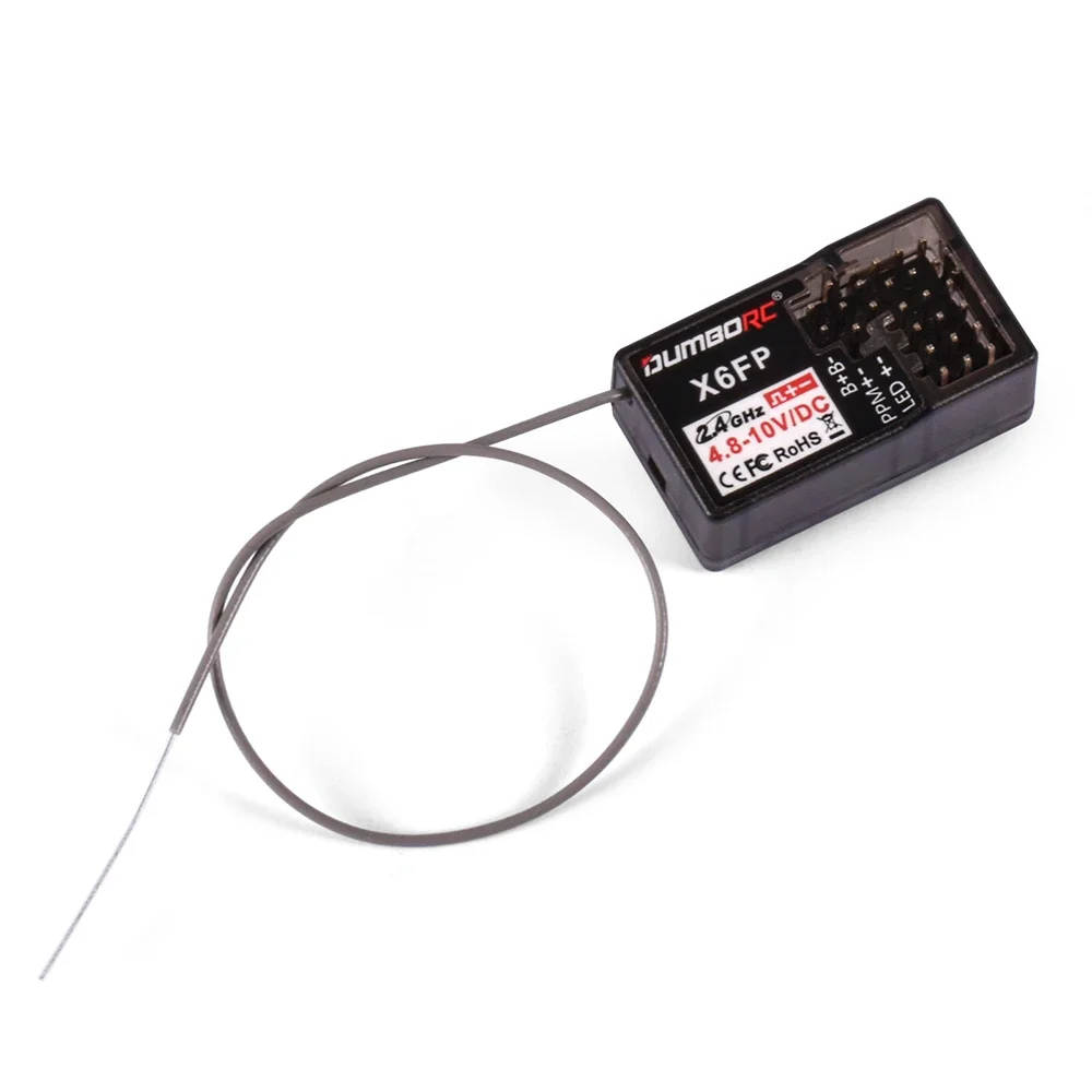 DUMBORC RC Receiver X6FP Wireless Coach Module 6CH Lamp Control Voltage Return for 2.4GHZ Transmitter X5P/X6PM/X10P/X6P RC Car