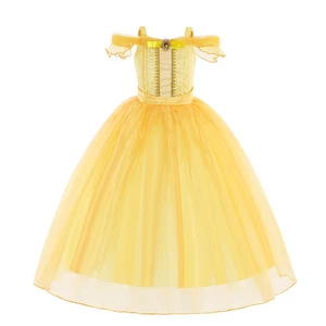 Disney Princess Cosplay für Mädchen, Schönheit und Biest, Klassiker Belle, Märchen, Karnevalsparty, Kind, 24 6 Hauptverkaufskleid Schöne EA -Debütante Beast - №2