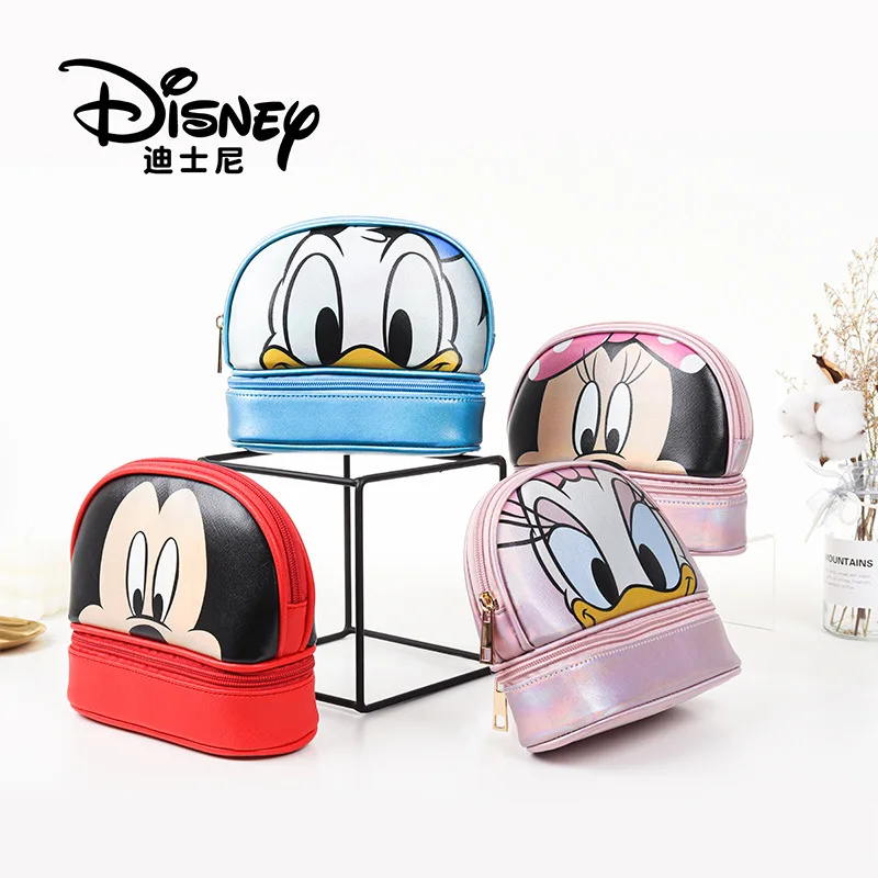 MINISO Disney Cartoon Cute Cosmetic Bag Cartoon Home Travel Female Storage Bag Set Portable Cosmetic Storage Bag Clutch Purse