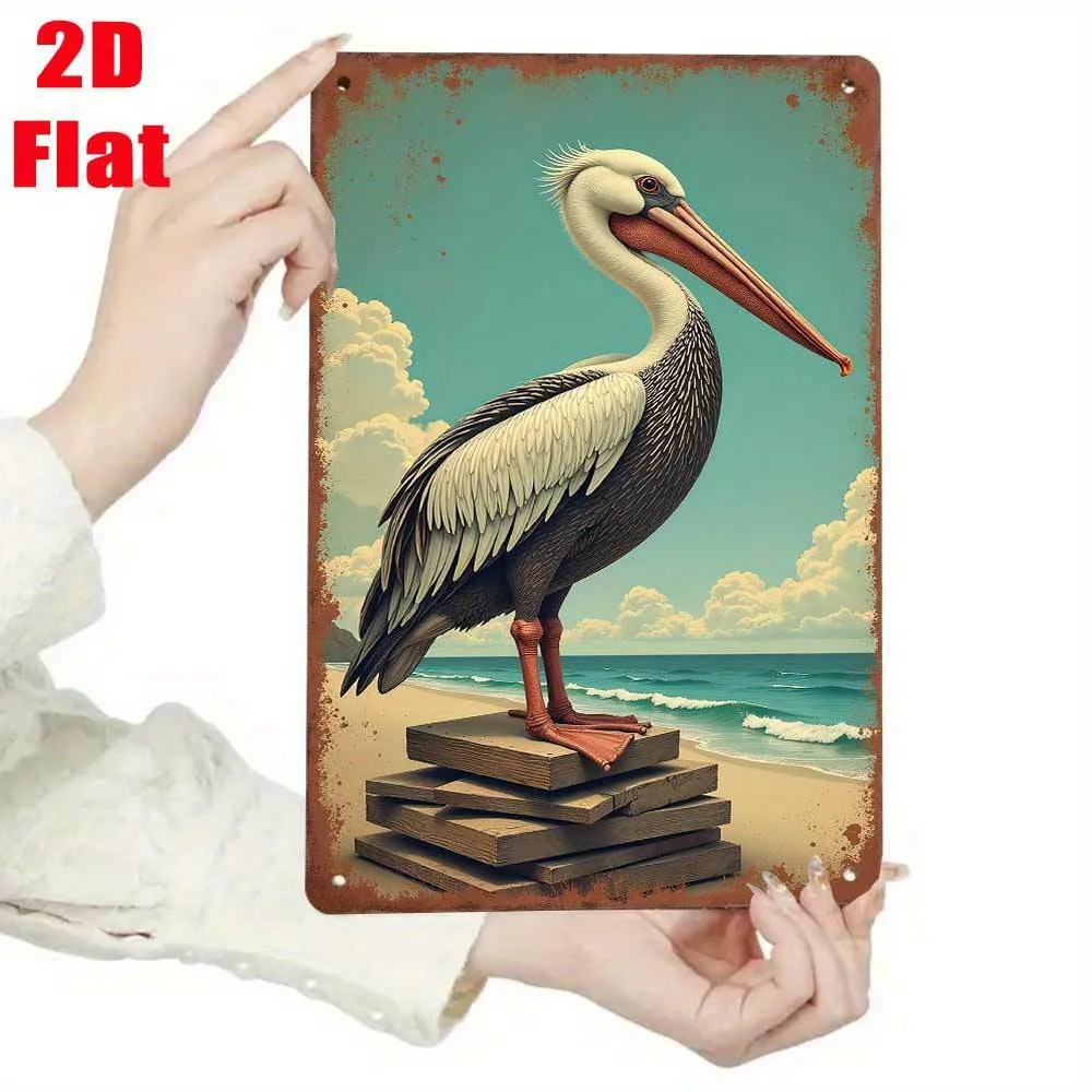 2D Flat, Surface: A 2D Flat Gift Featuring a Vintage Metal Sign with the Theme 