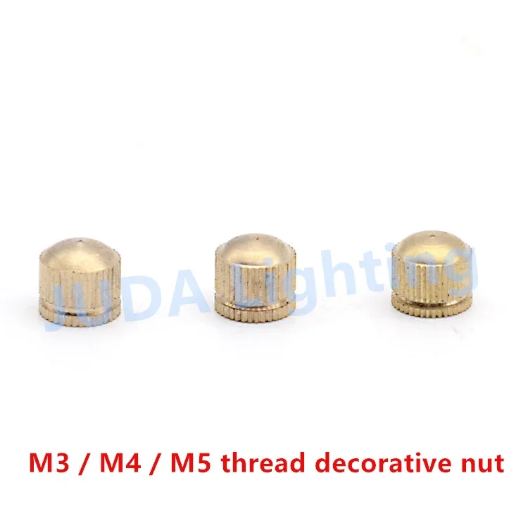 M3 M4 M5 thread Pure copper decorative nut for chandelier ceiling rose canopy edison led pendant lamp brass lighting accessories